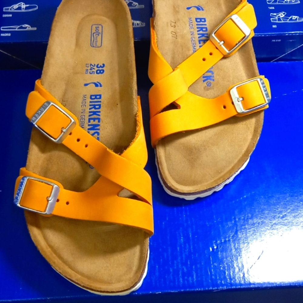 BIRKENSTOCK SHOES All Leather With Softfootbed Apricot